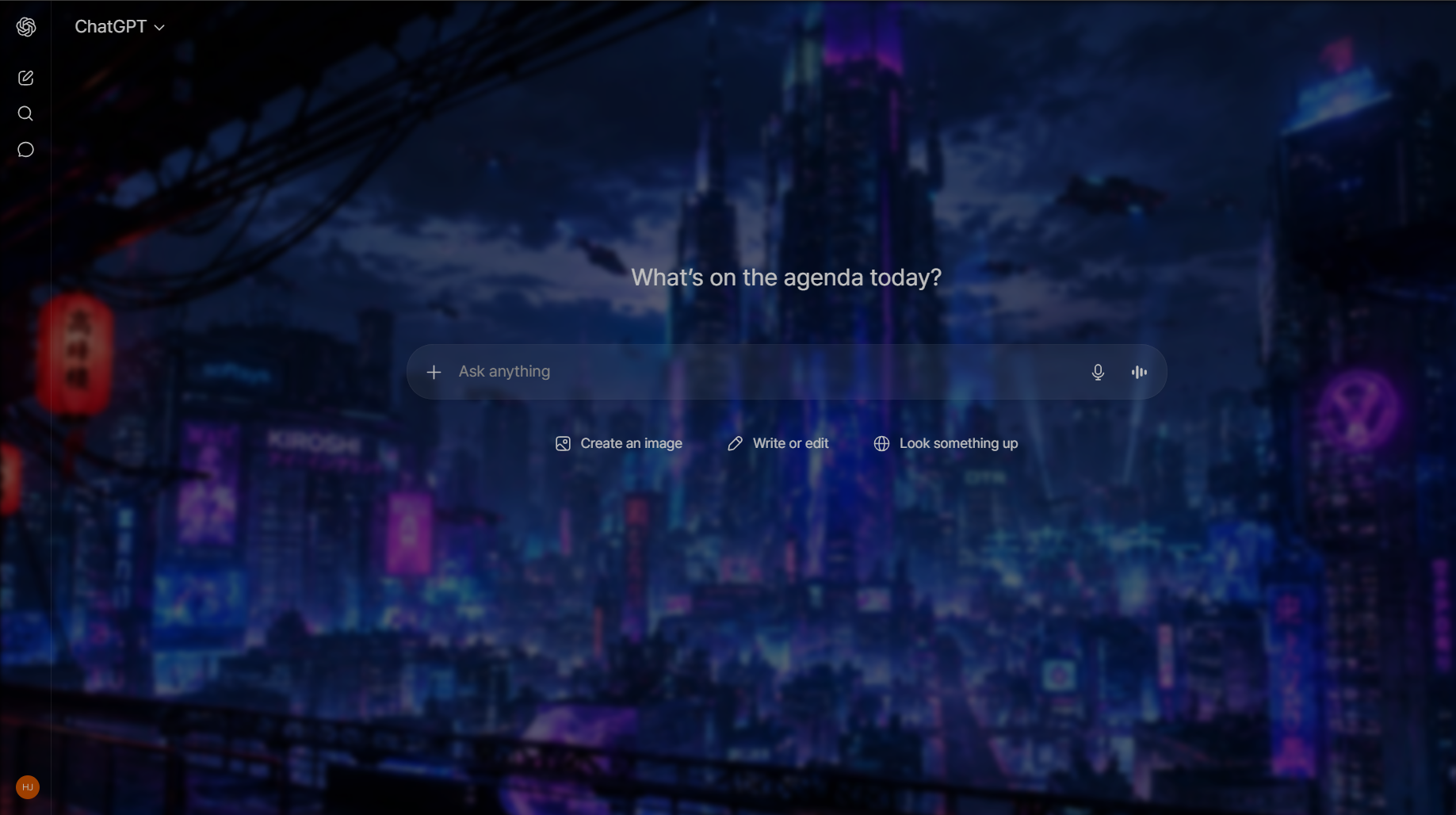 Google Gemini with a custom Chroma AI theme — colored background and glass effect
